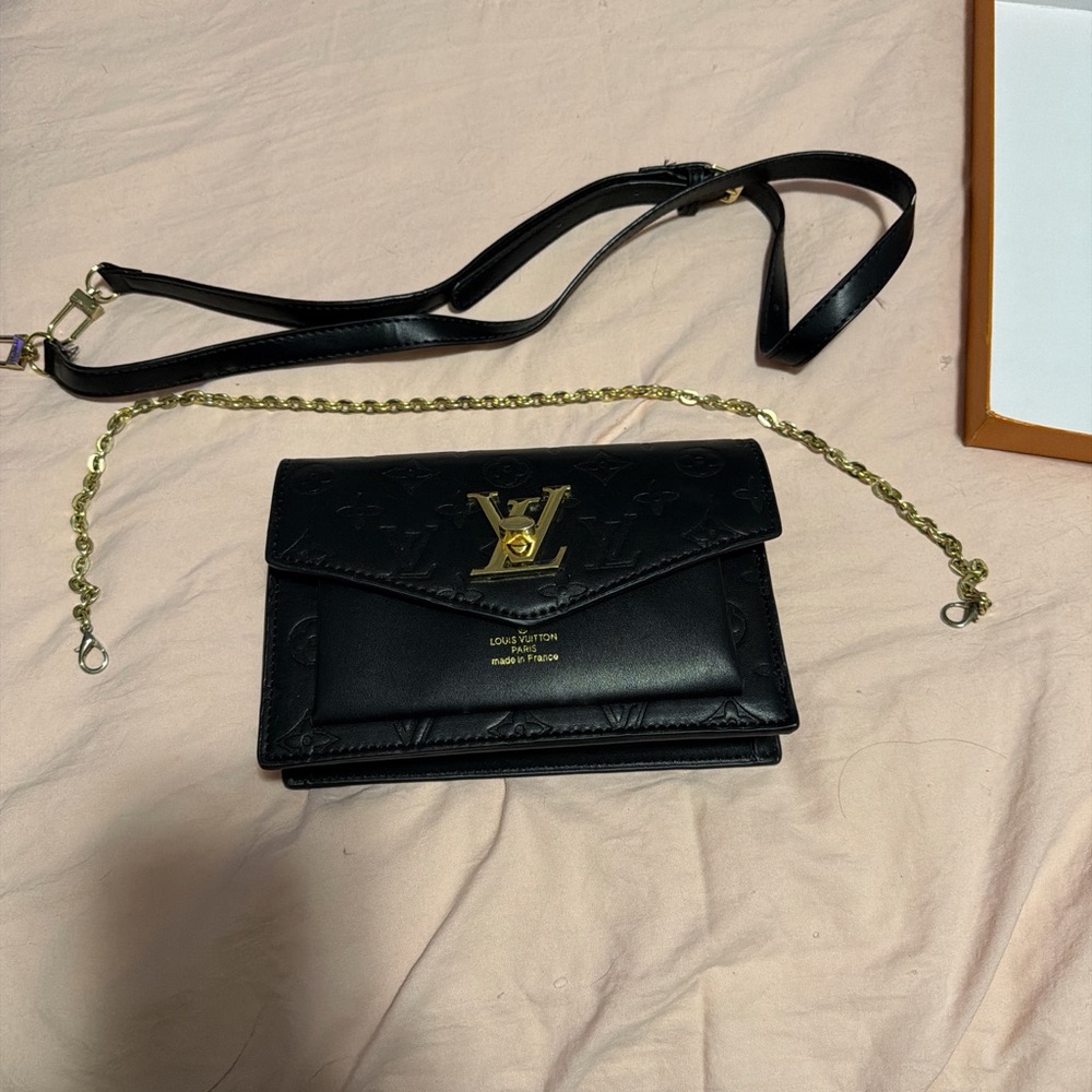 LV Black Crossbody Bag with Gold Accents VAVIN BB
